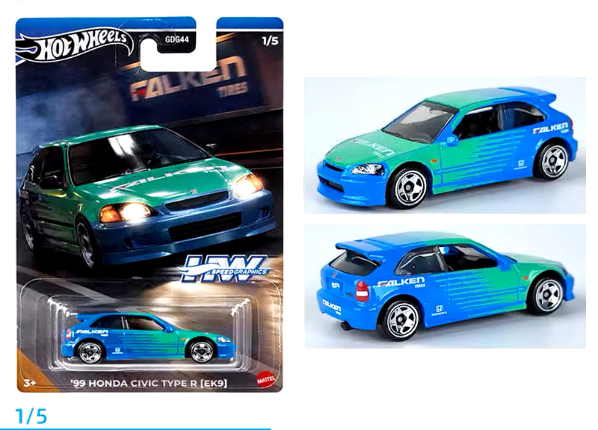 1/64 HOT WHEELS ‘99 HONDA CIVIC TYPE R (EK9) 1/5