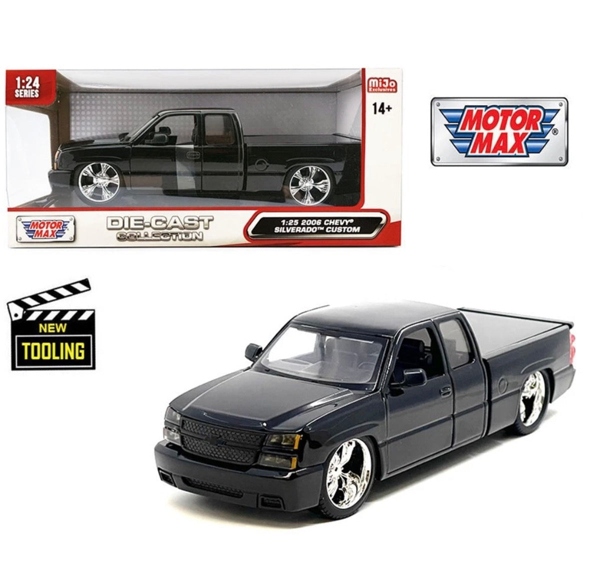 1/24 2006 CHEVY SILVERADO CUSTOM BLACK - MOTOR MAX
