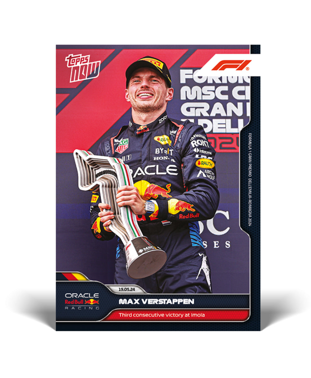 TARJETA COLECCIONABLE DE FÓRMULA 1 N.° 14 DE MAX VERSTAPEN DE TOPPS NOW 2024