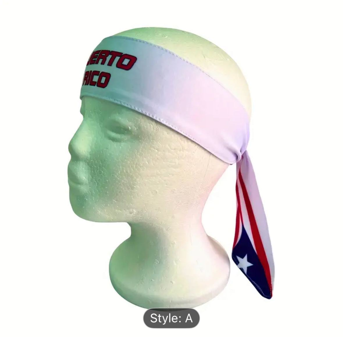PUERTO RICO WHITE HEAD BAND WITH FLAG