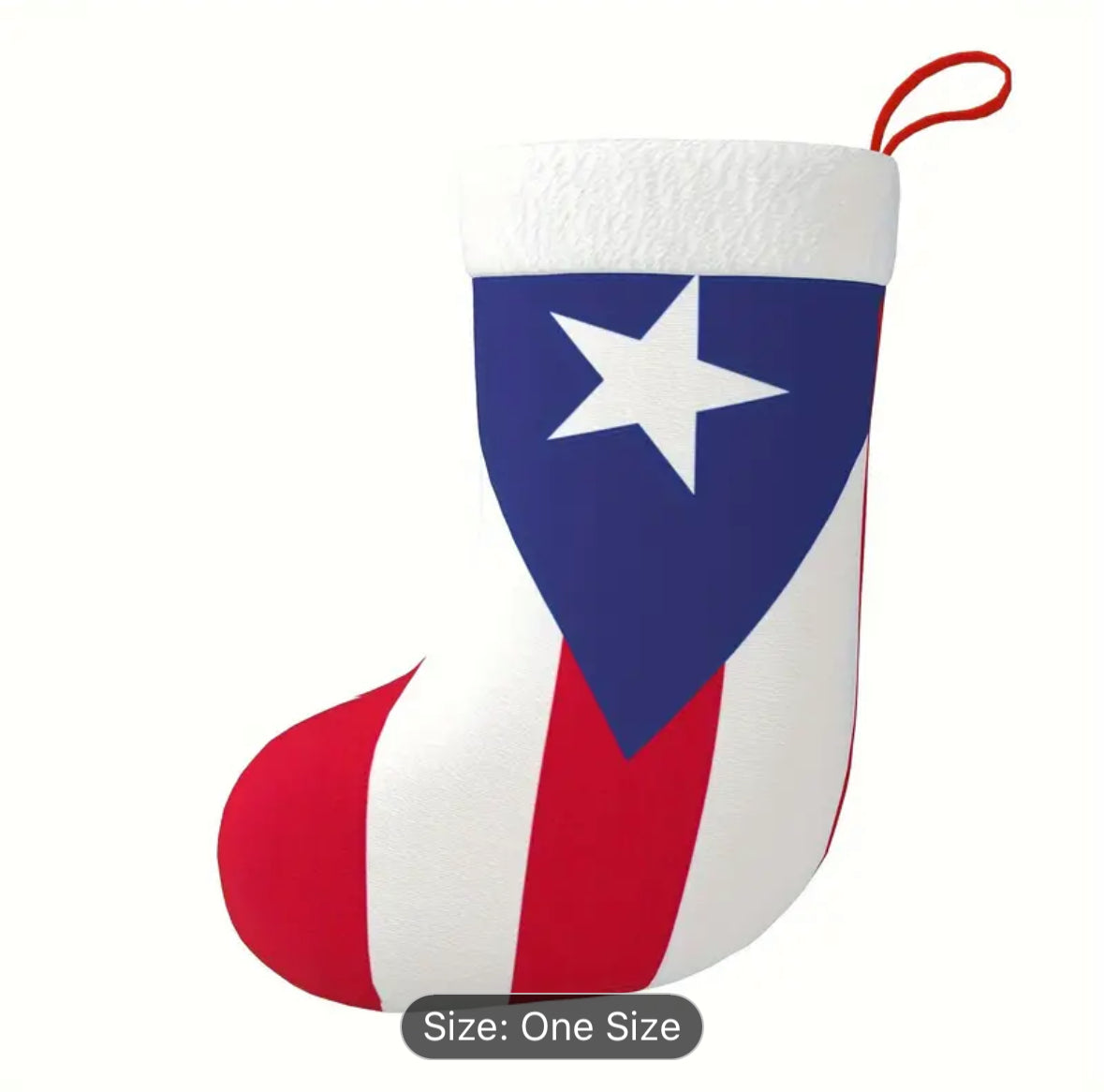 Puerto Rico Flag Christmas Stocking - 17.7" x 11"