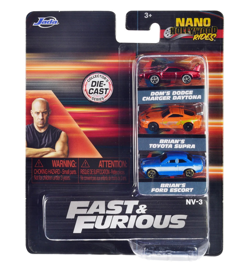 SET DE 3 PIEZAS DE RÁPIDOS Y FURIOUS - NANO HOLLYWOOD RIDES