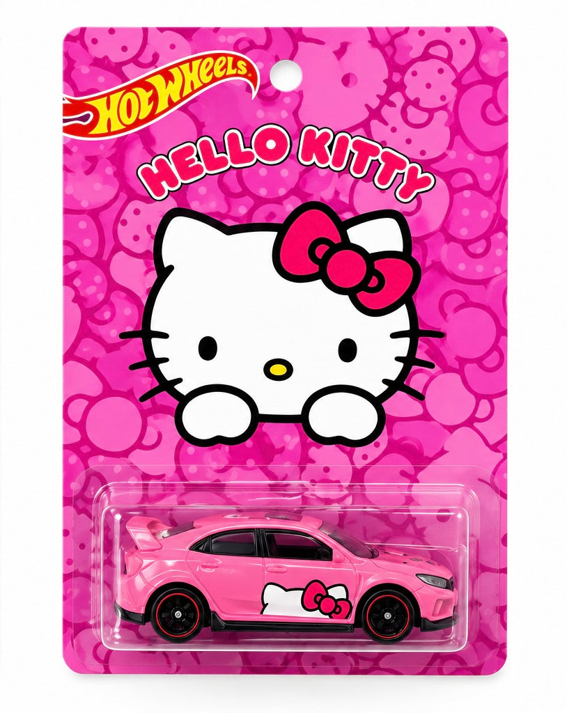 1/64 HONDA CIVIC TYPE R HELLO KITTY CUSTOM HOT WHEELS