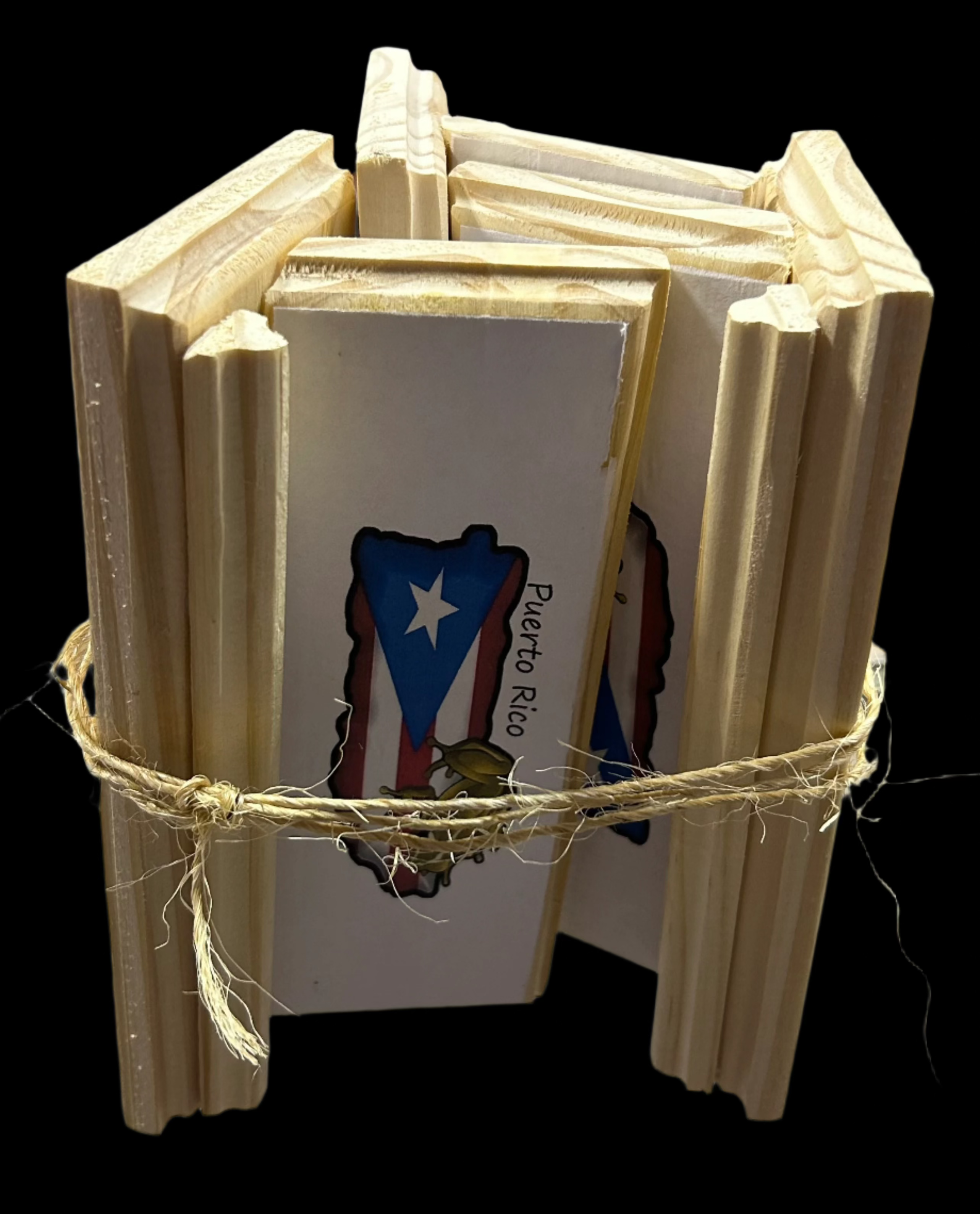 PR MAP W/COQUI DOMINOE HOLDER SET (ATRIL) - 4 PCS