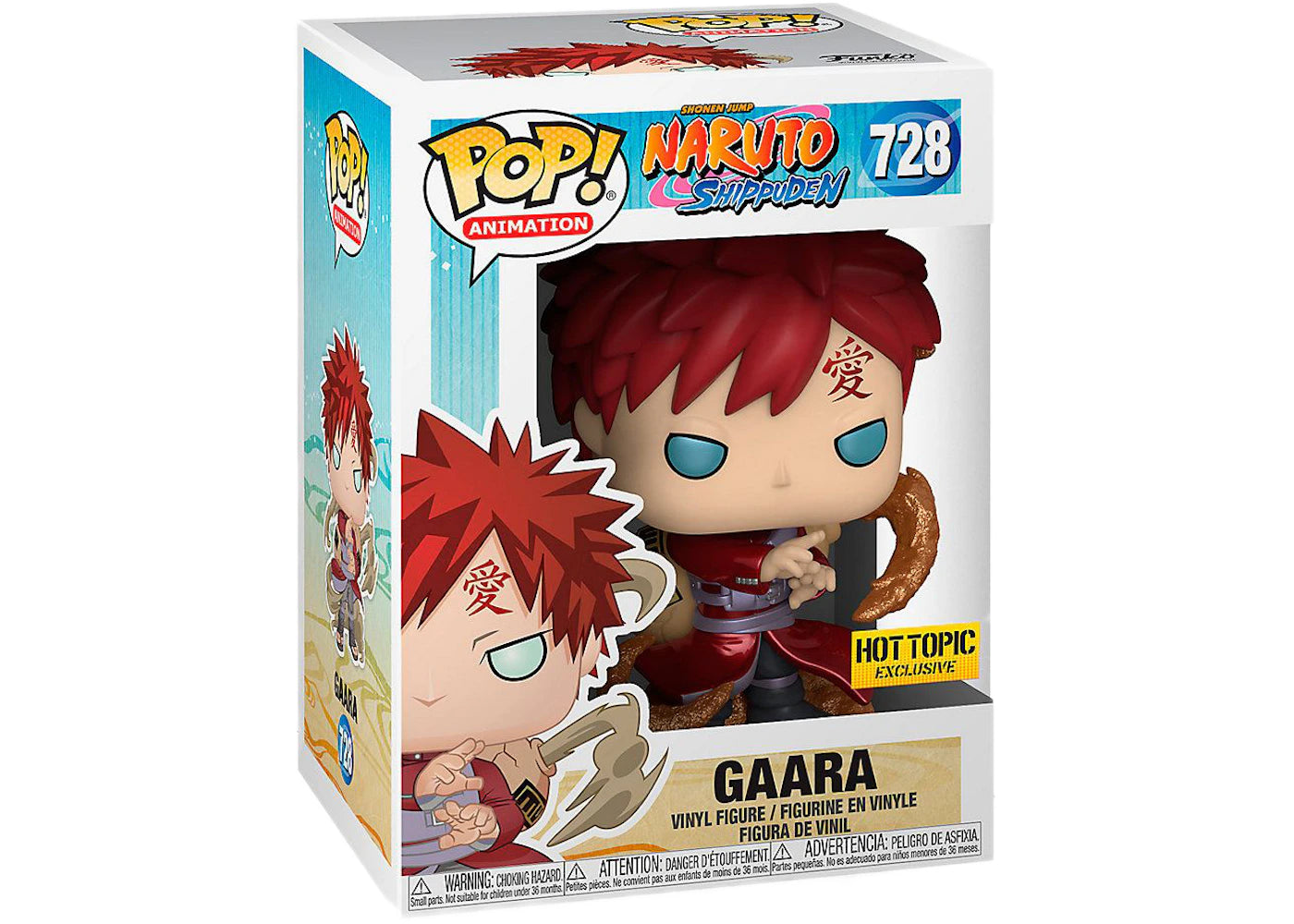 SHONEN JUMP NARUTO SHIPPUDEN GAARA FUNKO POP #728 HOT TOPIC EXCLUSIVE