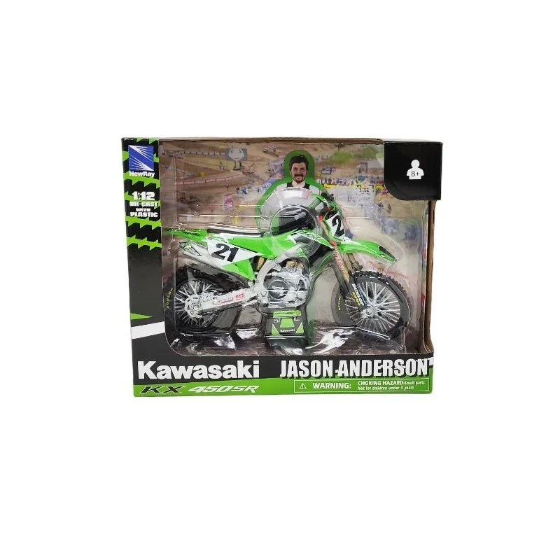 1/12 KAWASAKI FACTORY RACE TEAM BIKE J. ANDERSON GRN - NEW RAY