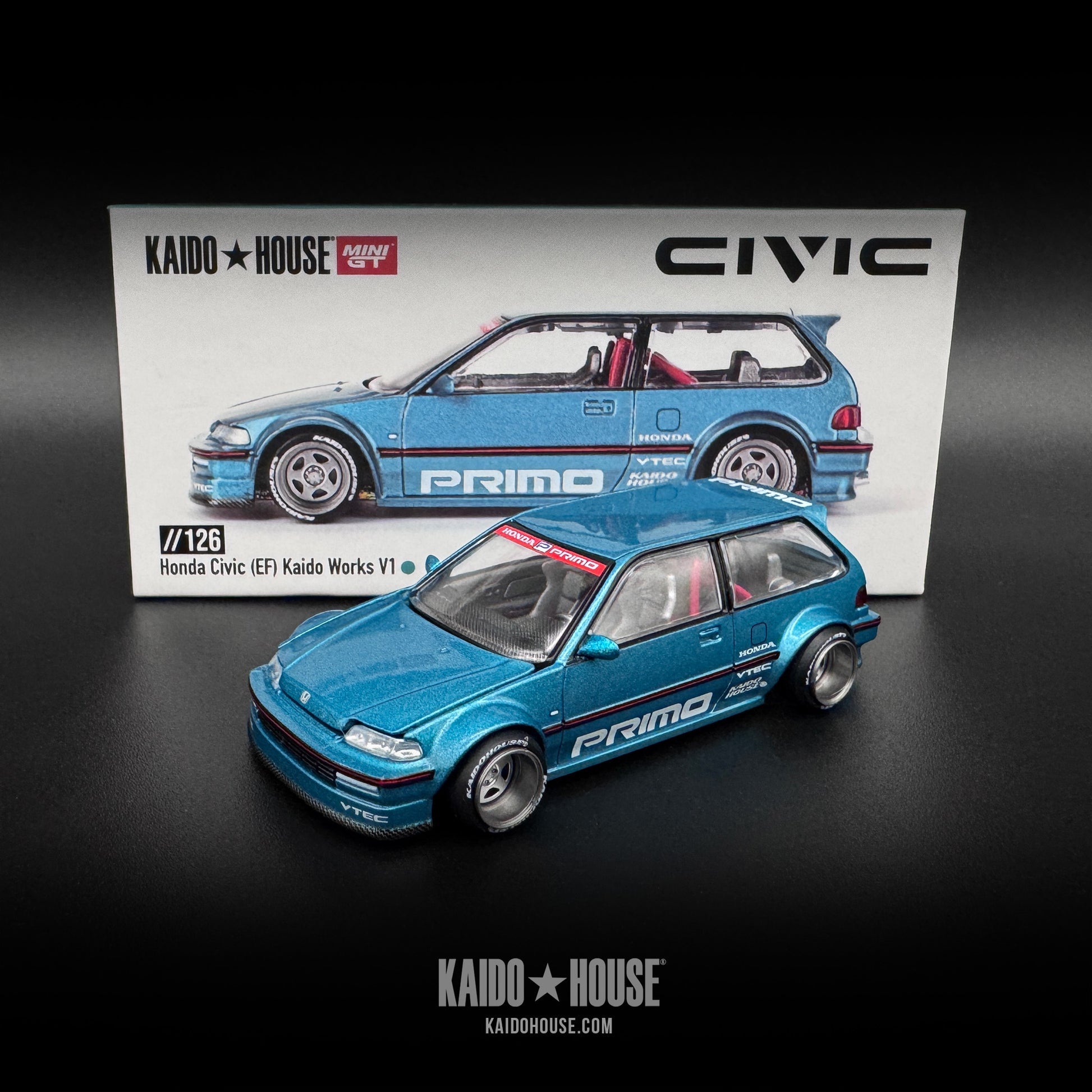 1/64 HONDA CIVIC (EF) KAIDO WORKS V1 - TAHITIAN GREEN - KAIDO HAOUSE