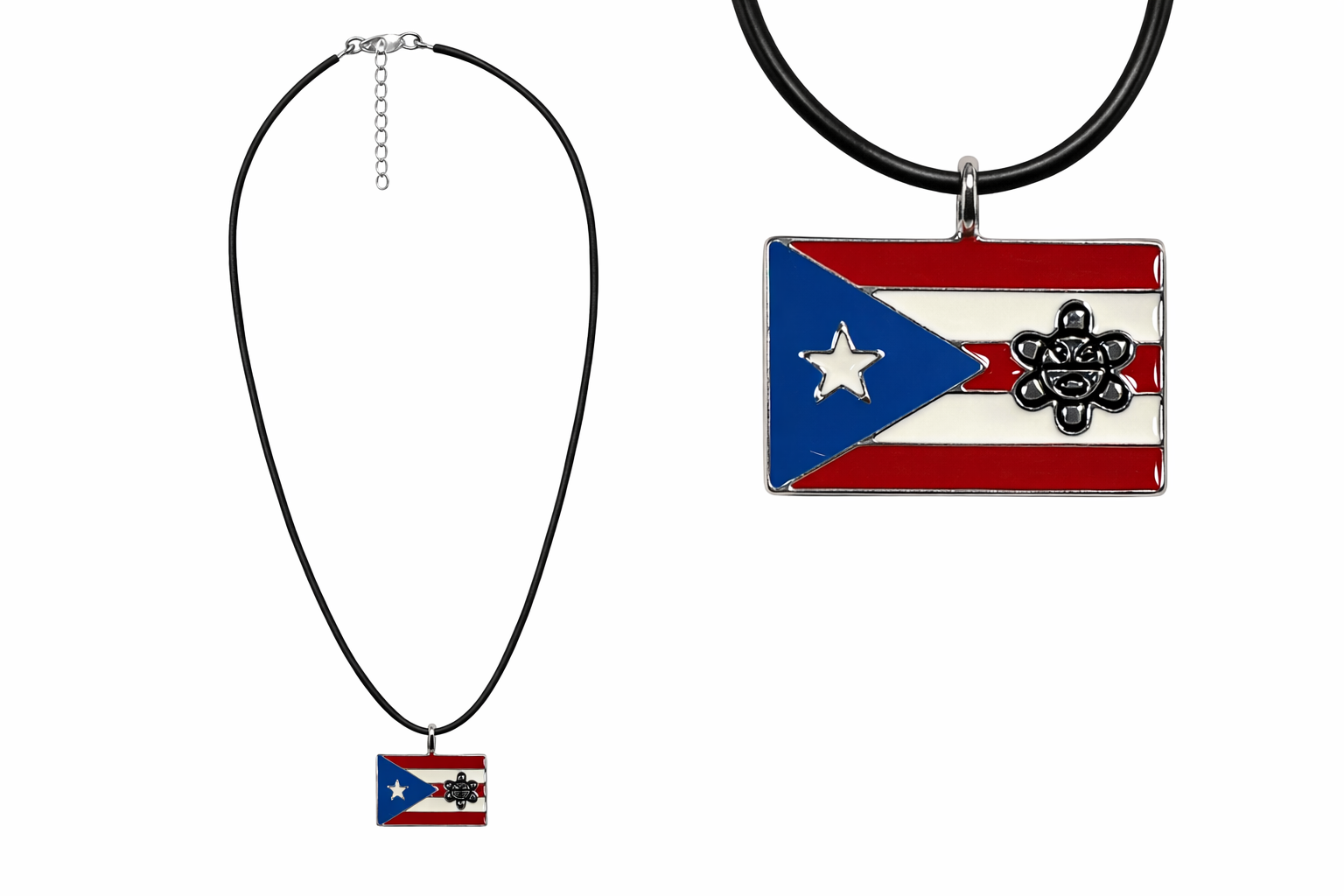 COLLAR DE PUERTO RICO - BANDERA CON SOL TAINO - COLLAR 4668