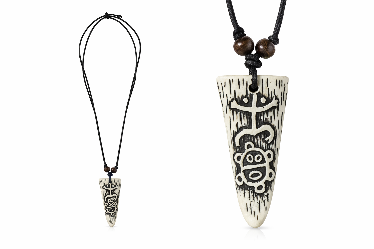 COLLAR DE PUERTO RICO - COLMILLO TRIBAL CON SIMBOLOS TAINOS #4946