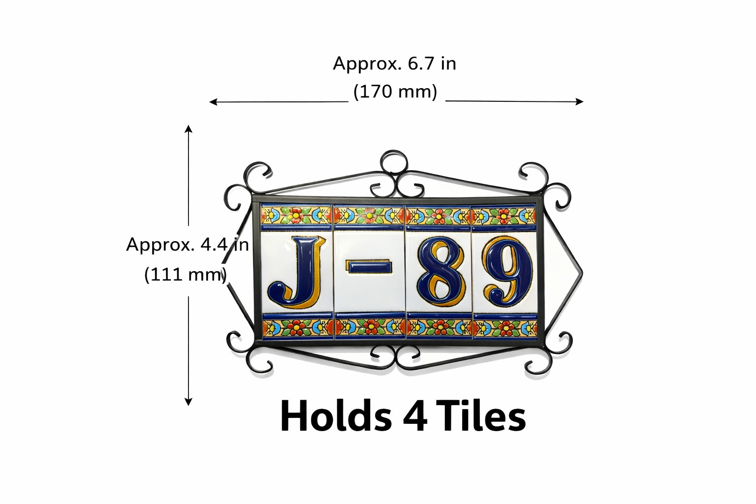 METAL ADDRESS PLAQUE (4 TILES / PLACA EN METAL PARA DIRRECCION (4 LOZAS).