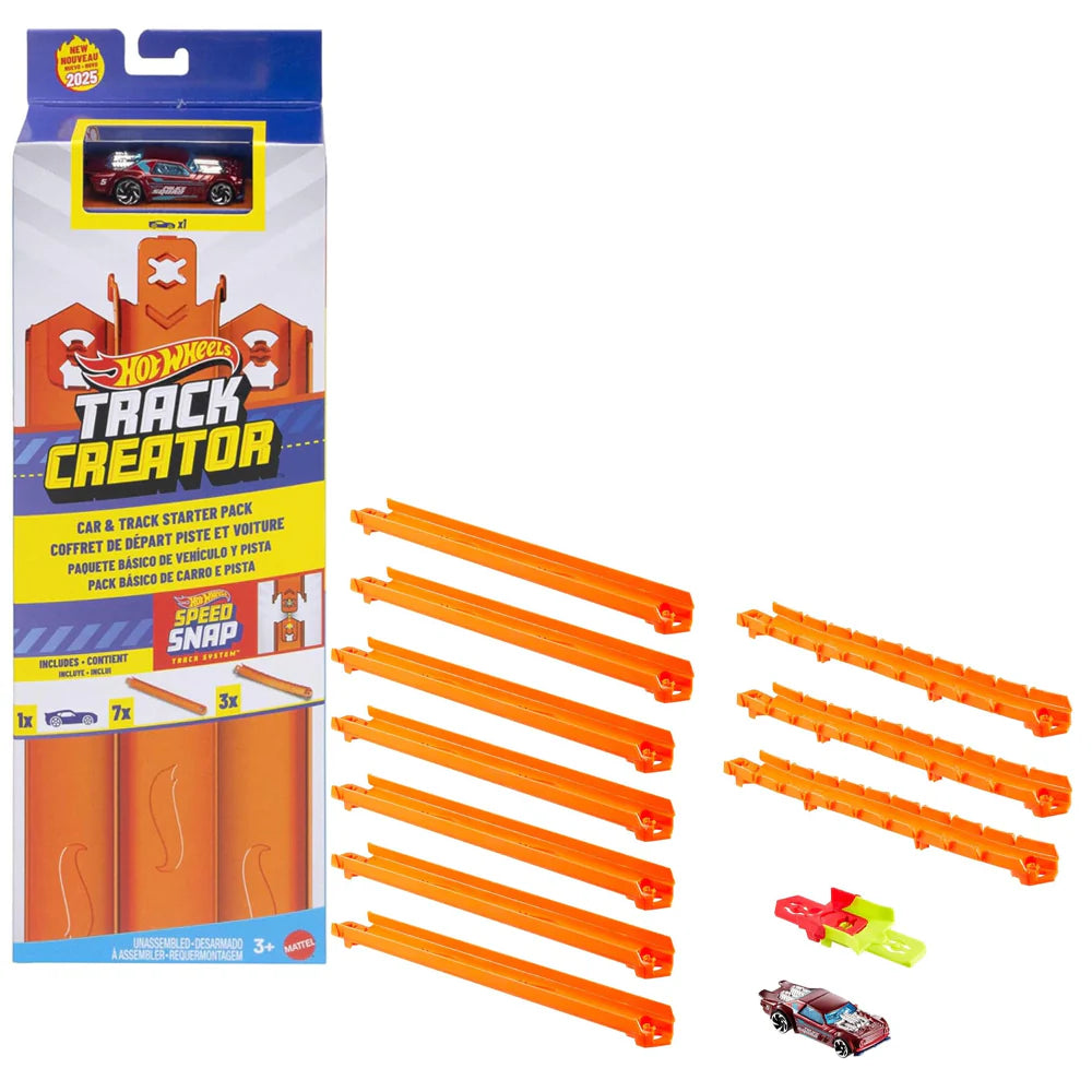 BUILD TRACK STARTER PACK CREATOR HOTWHEELS SET - MATTEL