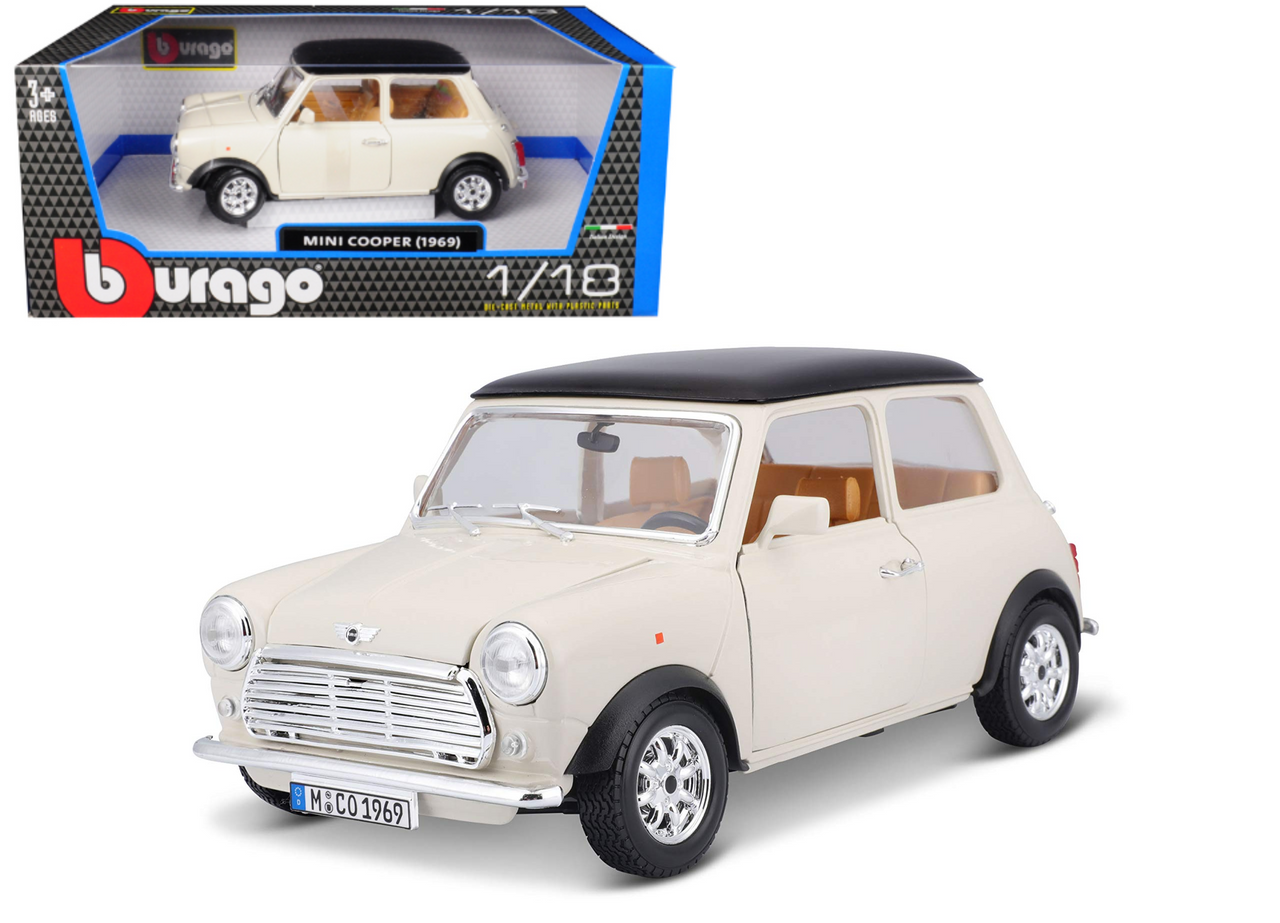 1/18 1969 MINI COOPER WHITE - BURAGO