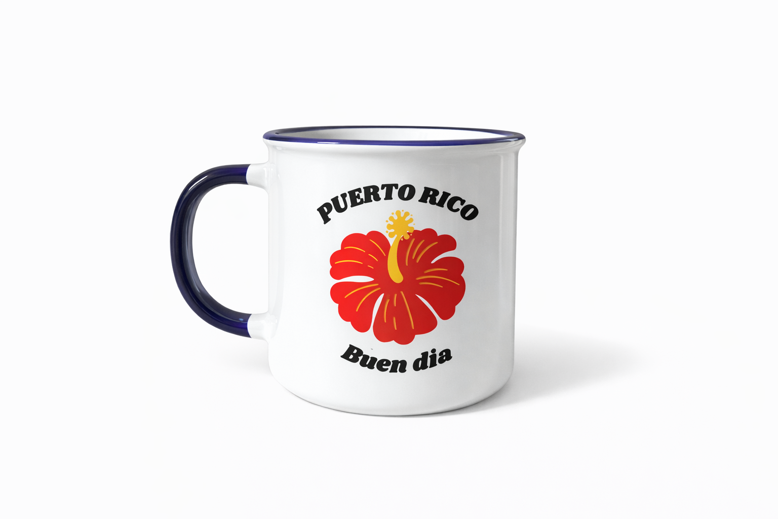 TAZA DE PUERTO RICO CON FLOR DE MAGA (AMAPOLA)