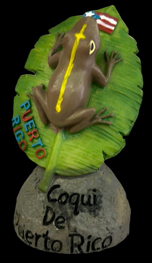5” FIGURA DE COQUI EN HOJA PUERTO RICO