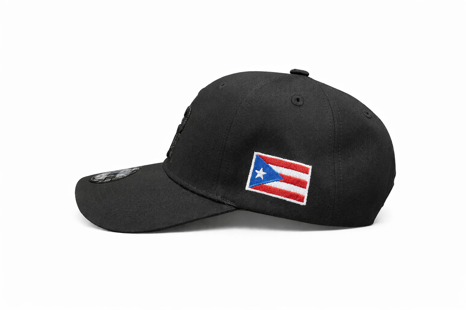GORRA DE PUERTO RICO - NEGRA - LETRA NEGRA