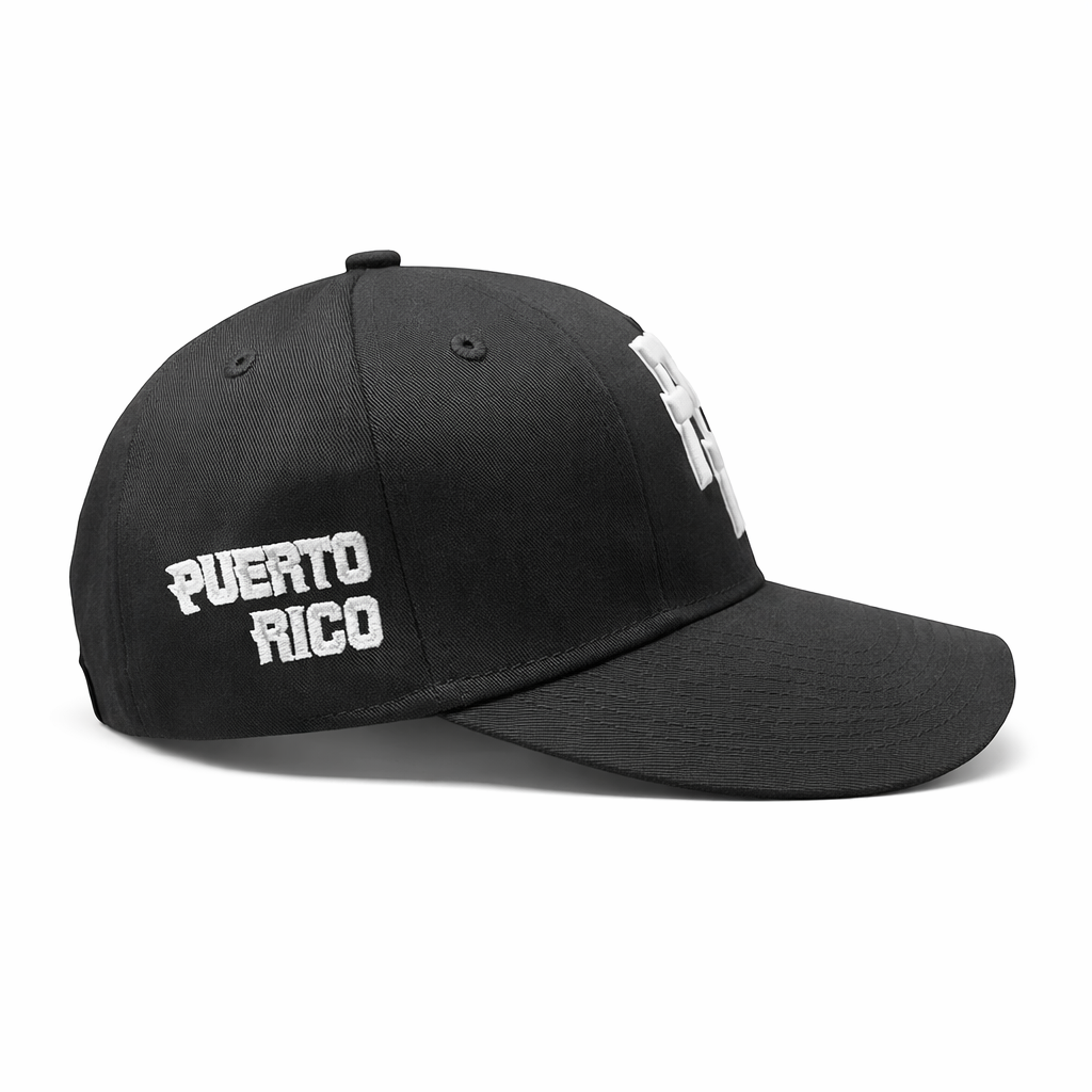 GORRA DE PUERTO RICO - NEGRA - LETRA BLANCA