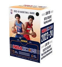 2023-24 NBA HOOPS TRADING CARD BOX 15 CARDS PER PACK 6 PACKS PER BOX.