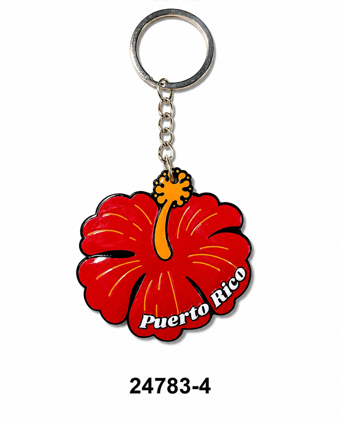 LLAVERO DE PUERTO RICO CON AMAPOLA (FLOR DE MAGA)