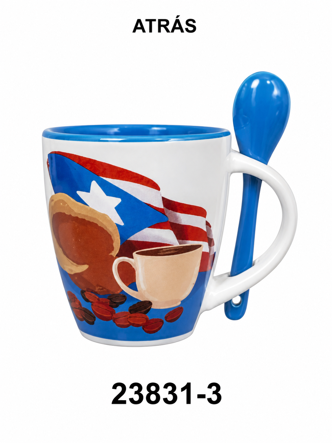 2.5” PUERTO RICO MUG CAFE DEL PAIS W/SPOON