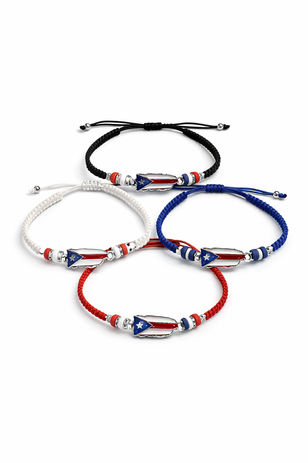 PULSERA CON BANDERA DE PUERTO RICO (AJUSTABLE) PBR1217