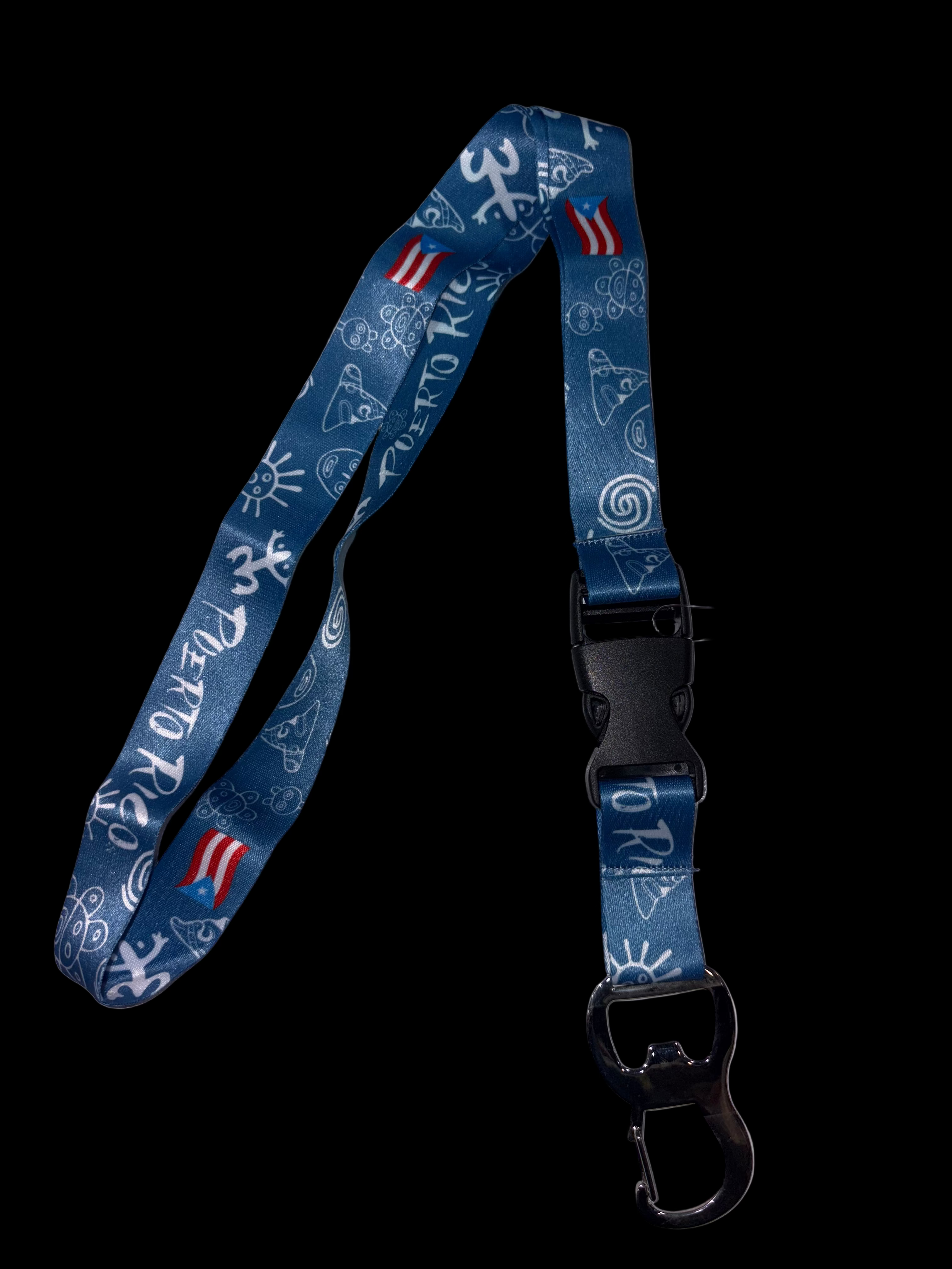 TAINO SYMBOLS PUERTO RICO LANYARD W/BOTTLE OPENER