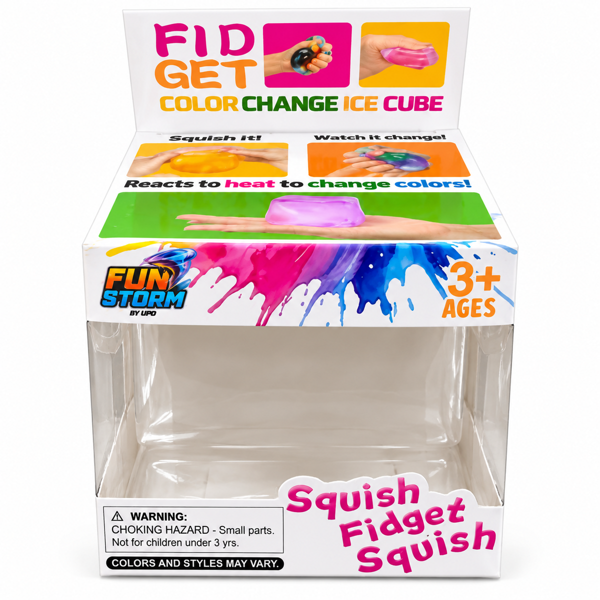 3” SQUISH FIDGET CUBE CLEAR