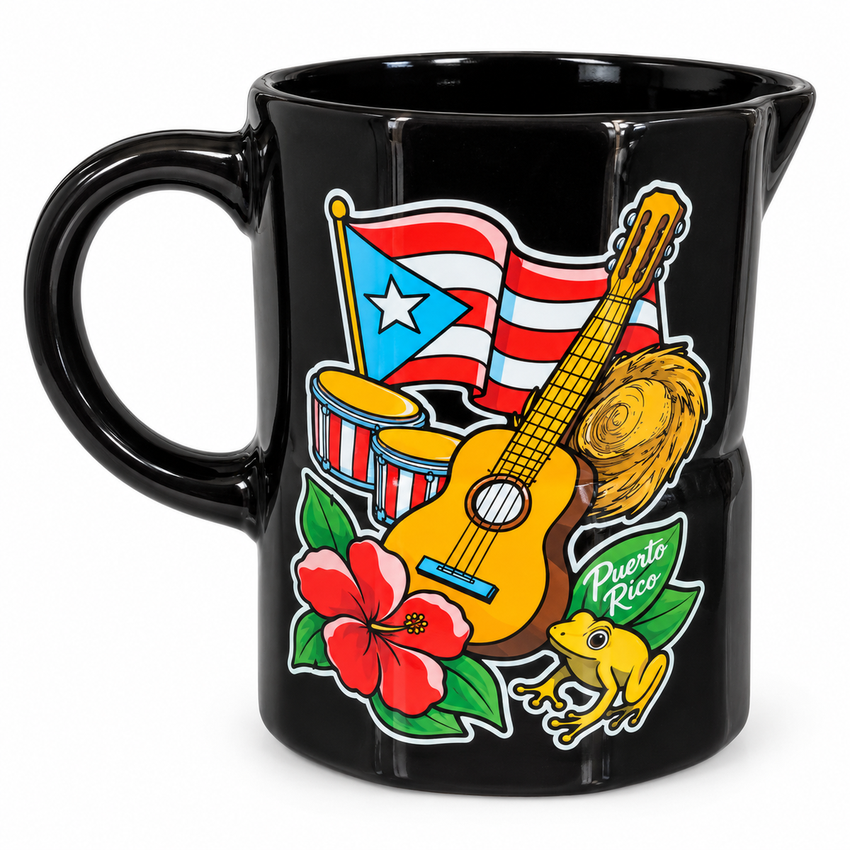 TAZA CON FORMA DE GRECA DISEÑO DE PUERTO RICO