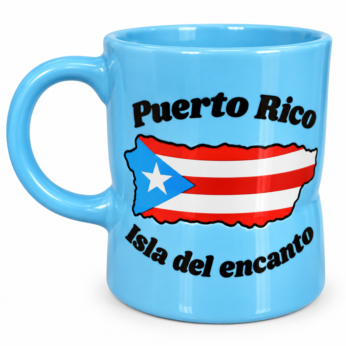 TAZA CON FORMA DE GRECA DISEÑO DE PUERTO RICO