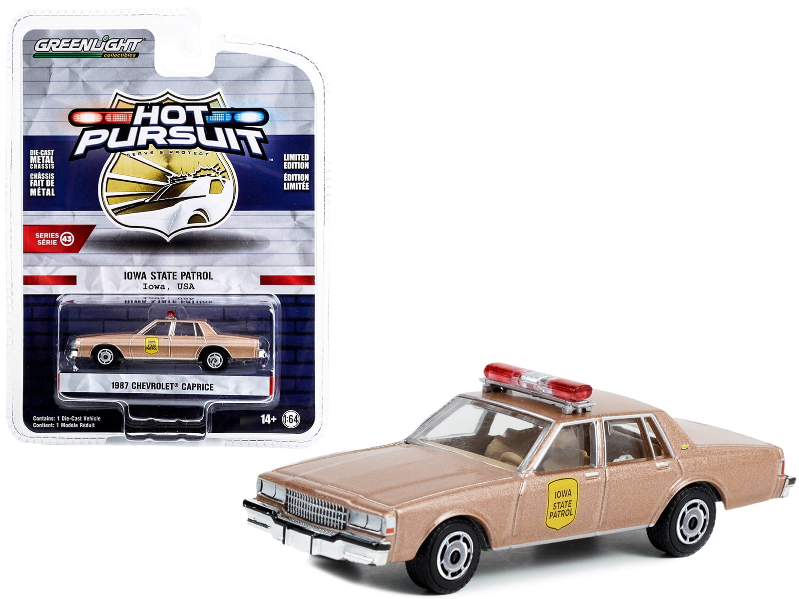 1/64 1987 CHEVROLET CAPRICE IOWA STATE PATROL - HOT PURSUIT