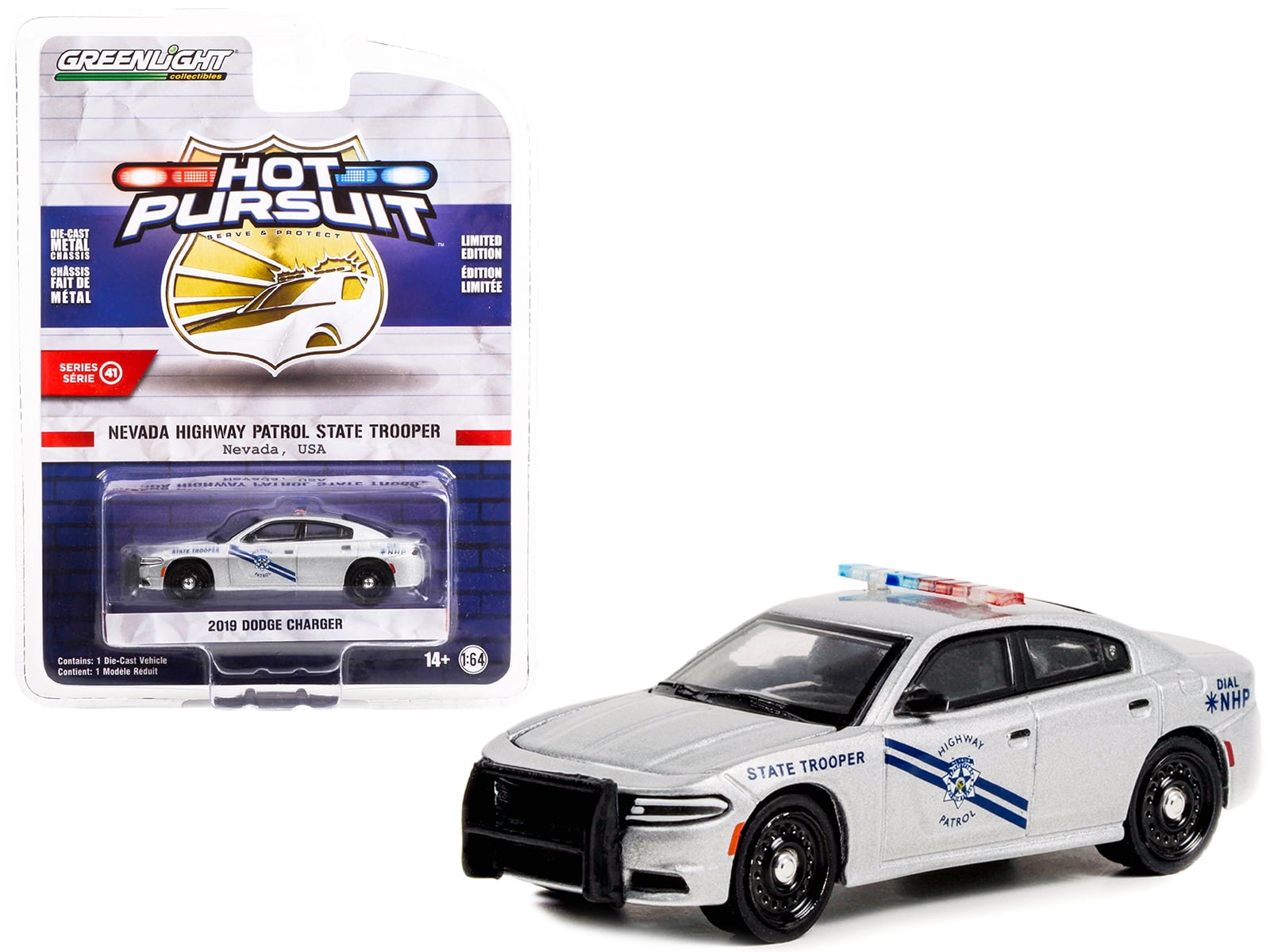 1/64 2019 DODGE CHARGER NEVADA HIGHWAYPATROL STATE TROOPER - HOT PURSUIT