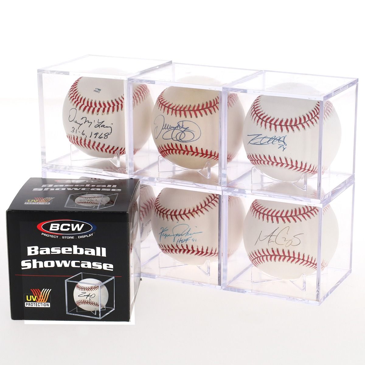 BASEBALL SHOWCASE WITH BUILT IN STAND - BASEBALL BALL HOLDER
