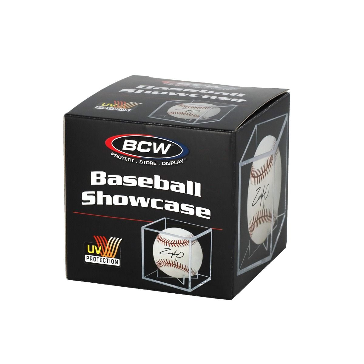 BASEBALL SHOWCASE WITH BUILT IN STAND - BASEBALL BALL HOLDER
