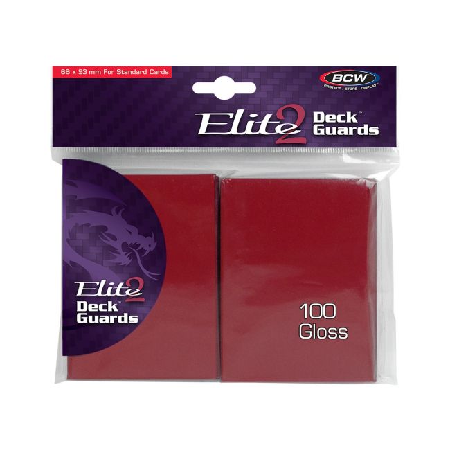 DECK GUARD ELITE 2 - RED 100PCS 66 X 93 MM