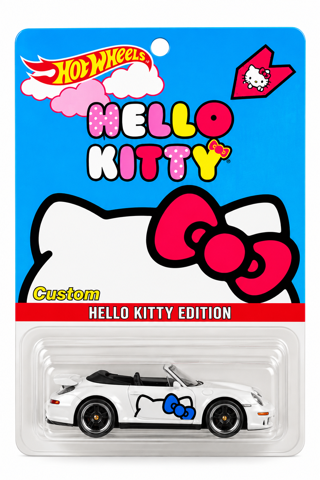 1/64 PORSCHE 911 TURBO CABRIOLET HELLO KITTY CUSTOM HOT WHEELS