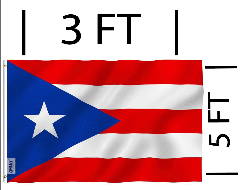 3’ X 5’ NAVY BLUE PUERTO RICO FLAG - BANDERA 3’ X 5’ BANDERA DE PUERTO RICO AZUL NAVY