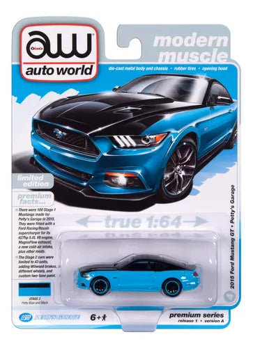 1/64 2015 FORD MUSTANG GT PETTY’S GARAGE - MODERN MUSCLE