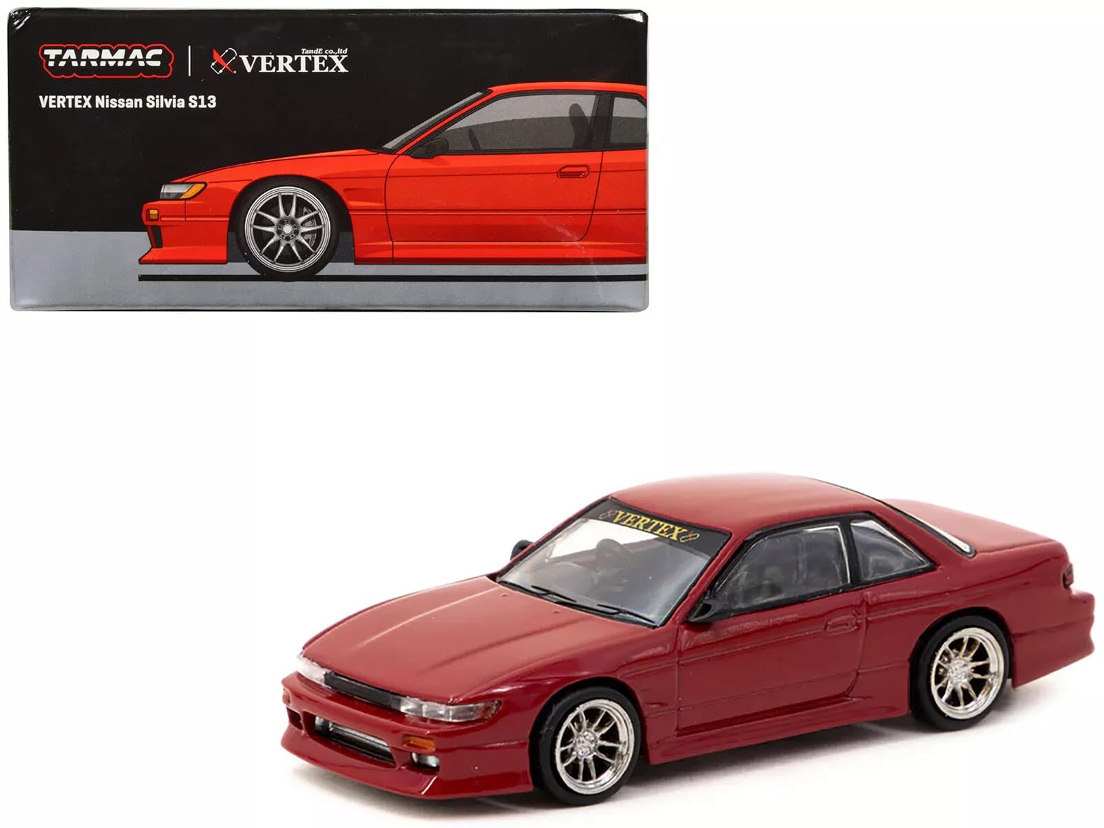 1/64 NISSAN SILVIA S13 RED METALLIC - TARMACWORKS