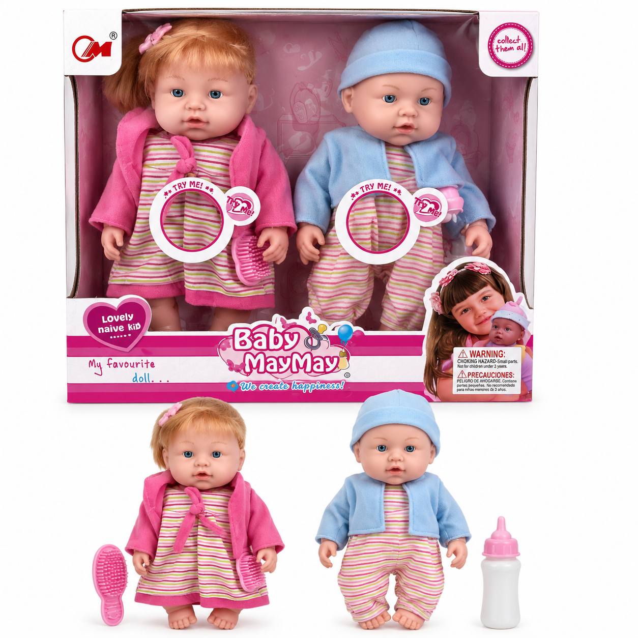 BABY MAY MAY TWIN DOLLS (2 IN PACK)