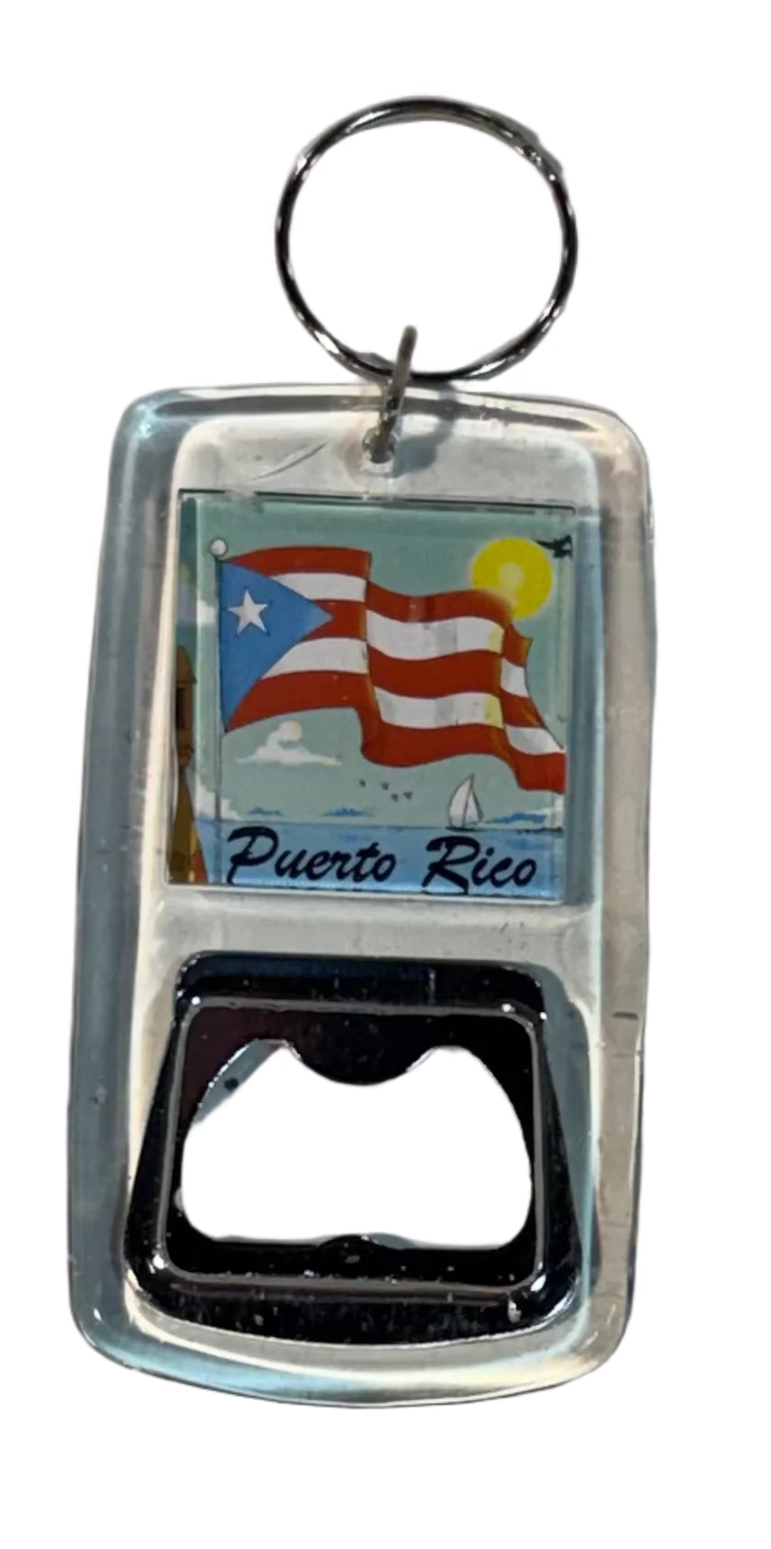 LLAVERO ABRE BOTELLA CUADRADO PUERTO RICO