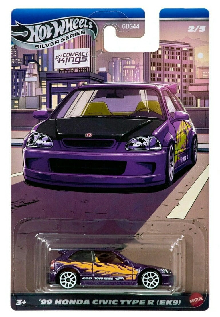 1/64 1999 HONDA CIVIC TYPE R (EK9) SILVER SERIES - HOT WHEELS