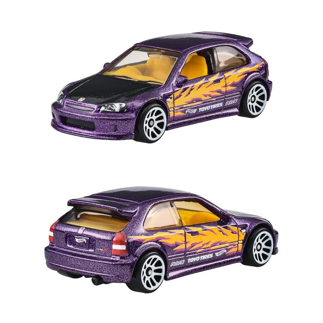 1/64 1999 HONDA CIVIC TYPE R (EK9) SILVER SERIES - HOT WHEELS