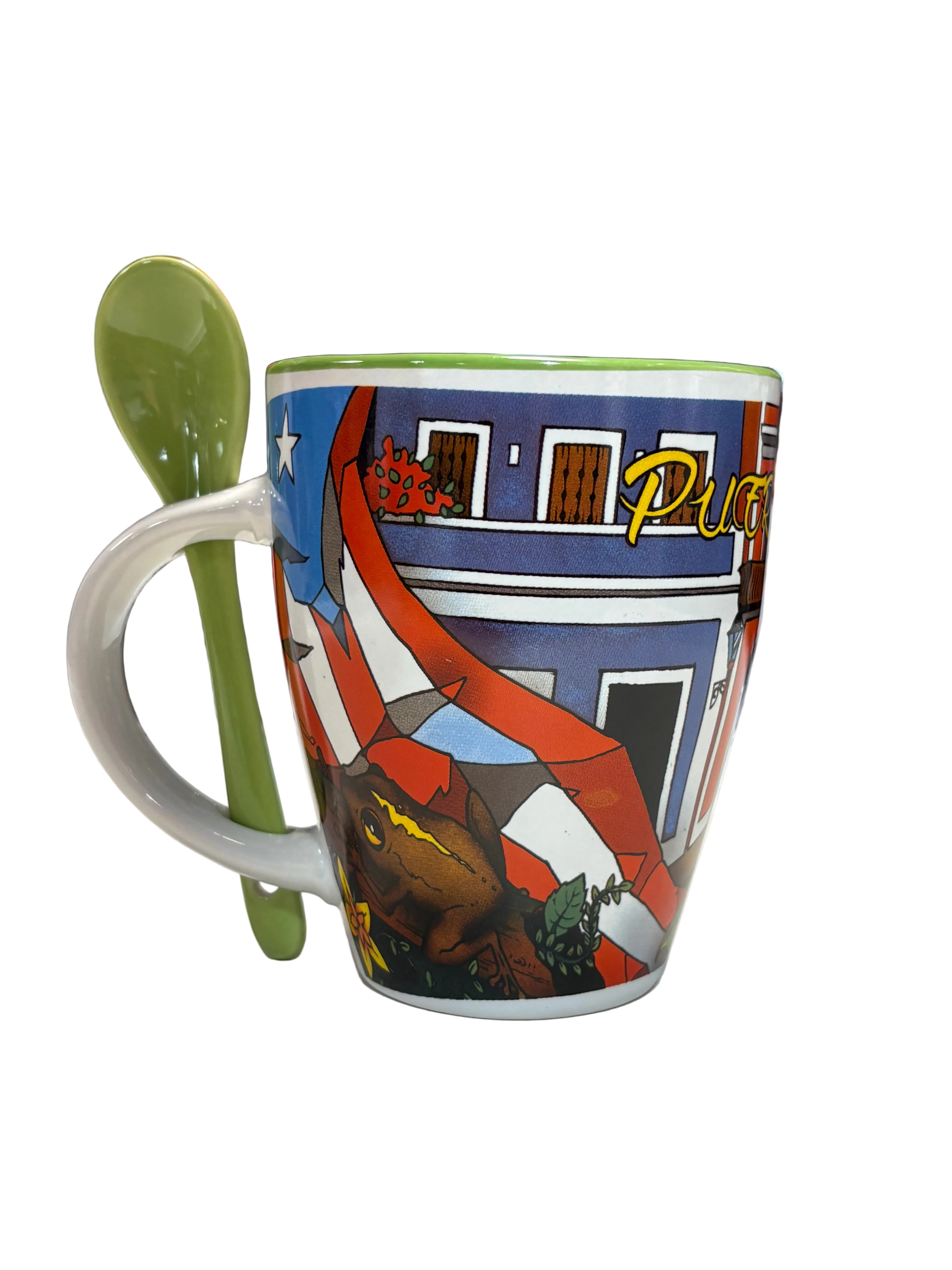 TAZA GRANDE CON CUCHARA VIEJO SAN JUAN