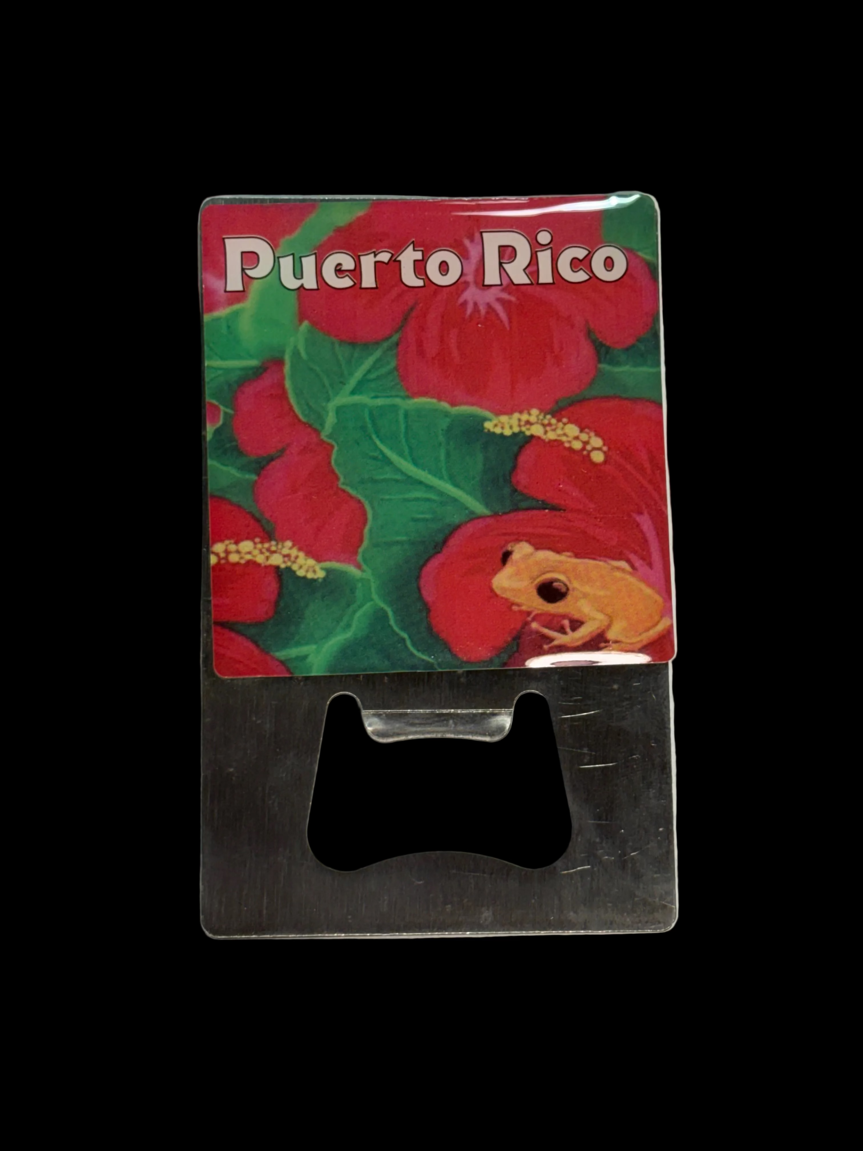 MAGNETO FLAT ABRE BOTELLA PUERTO RICO AMAPOLA & COQUI