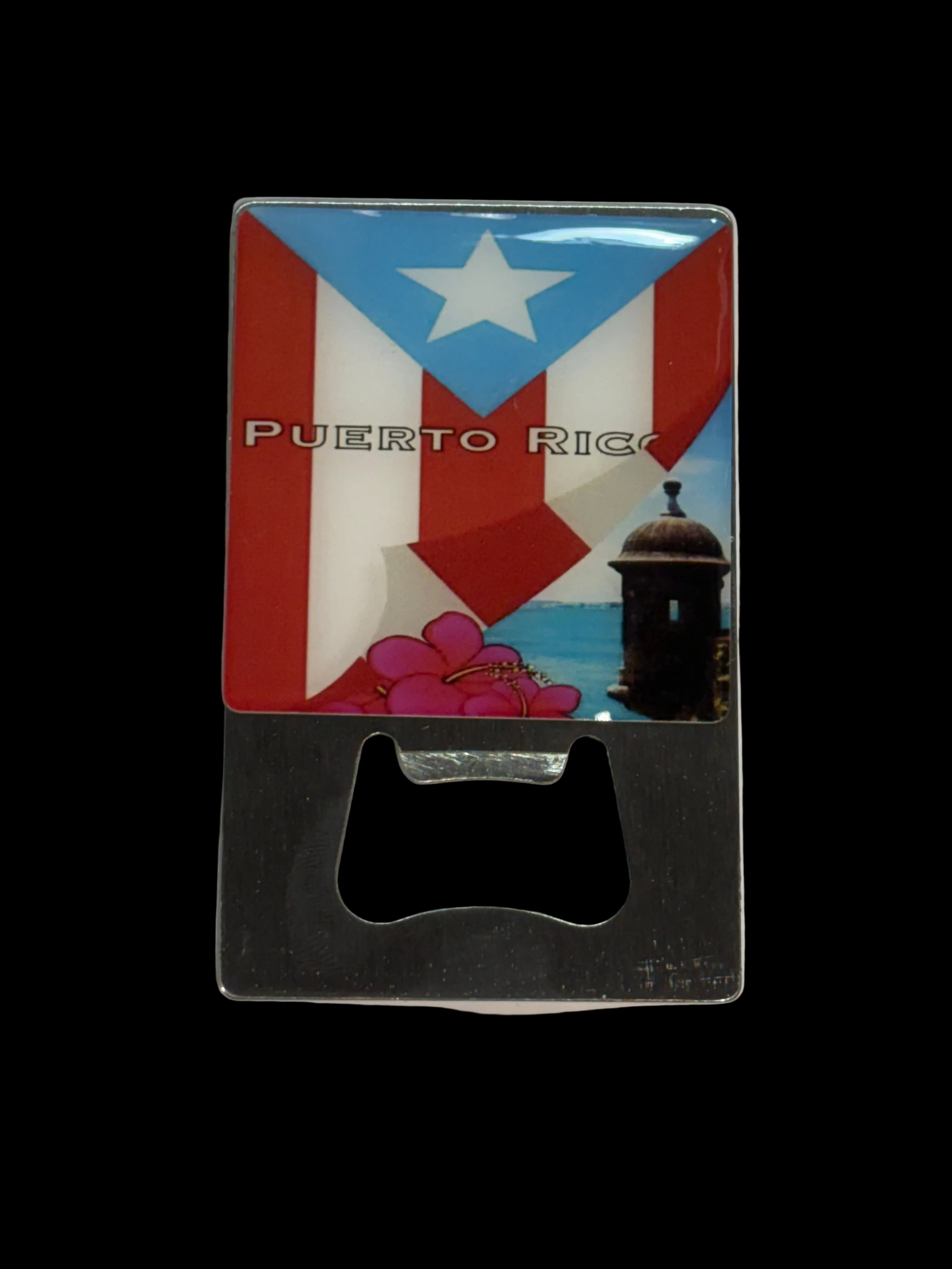MAGNETO FLAT ABRE BOTELLA PUERTO RICO GARITA & BANDERA