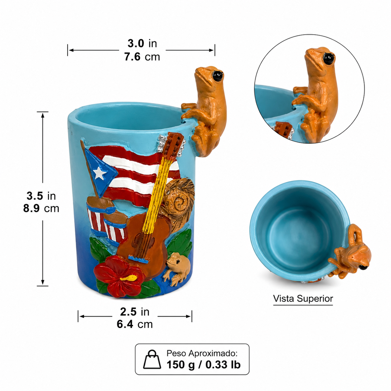 PUERTO RICO TOOTH PICK HOLDERS WITH COQUI