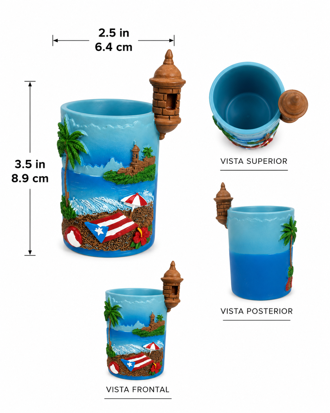 PUERTO RICO TOOTH PICK HOLDERS WITH GARITA DE MORRO
