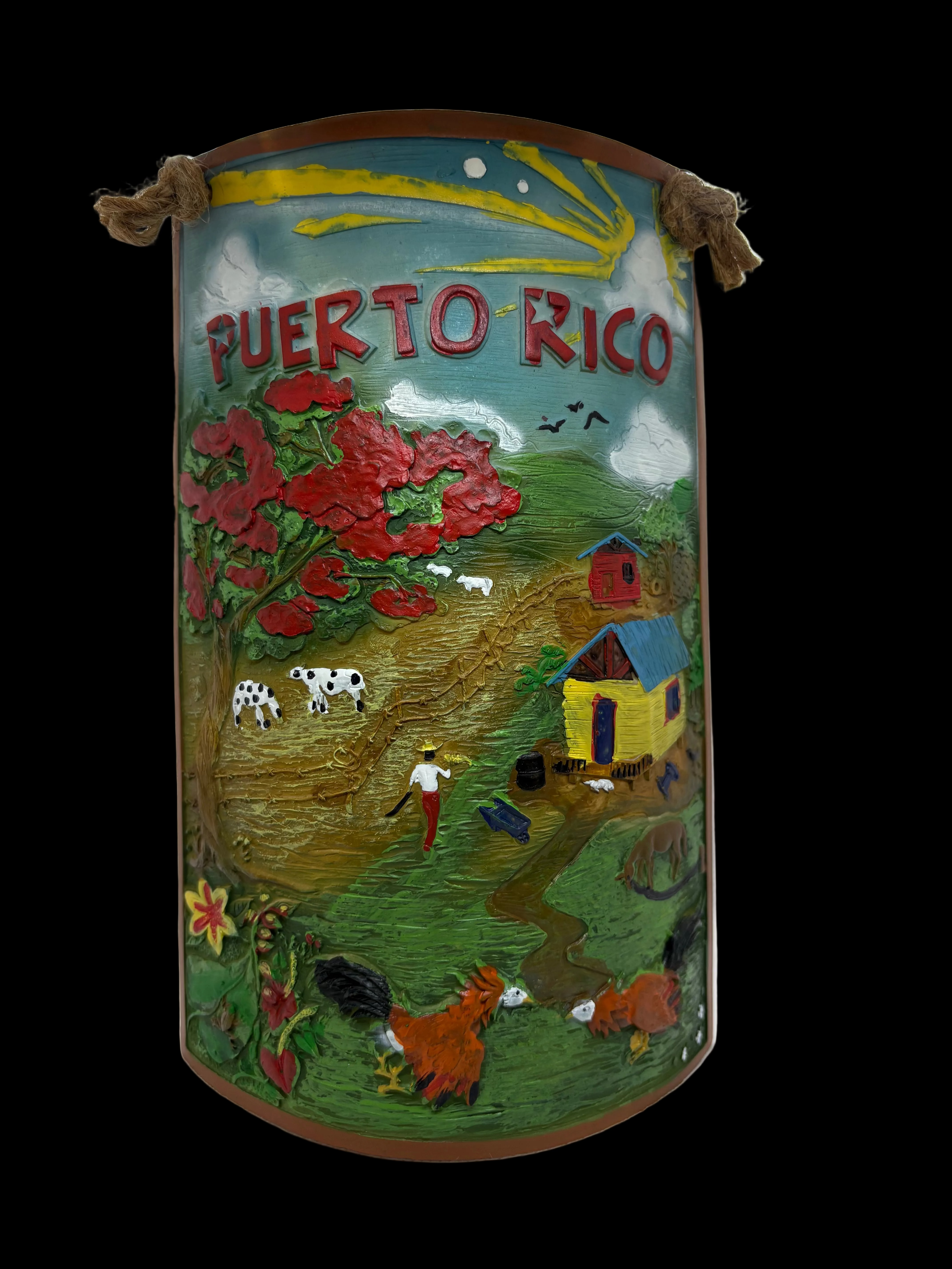 9” TEJA DECORATIVA CAMPO DE PUERTO RICO CERAMICA