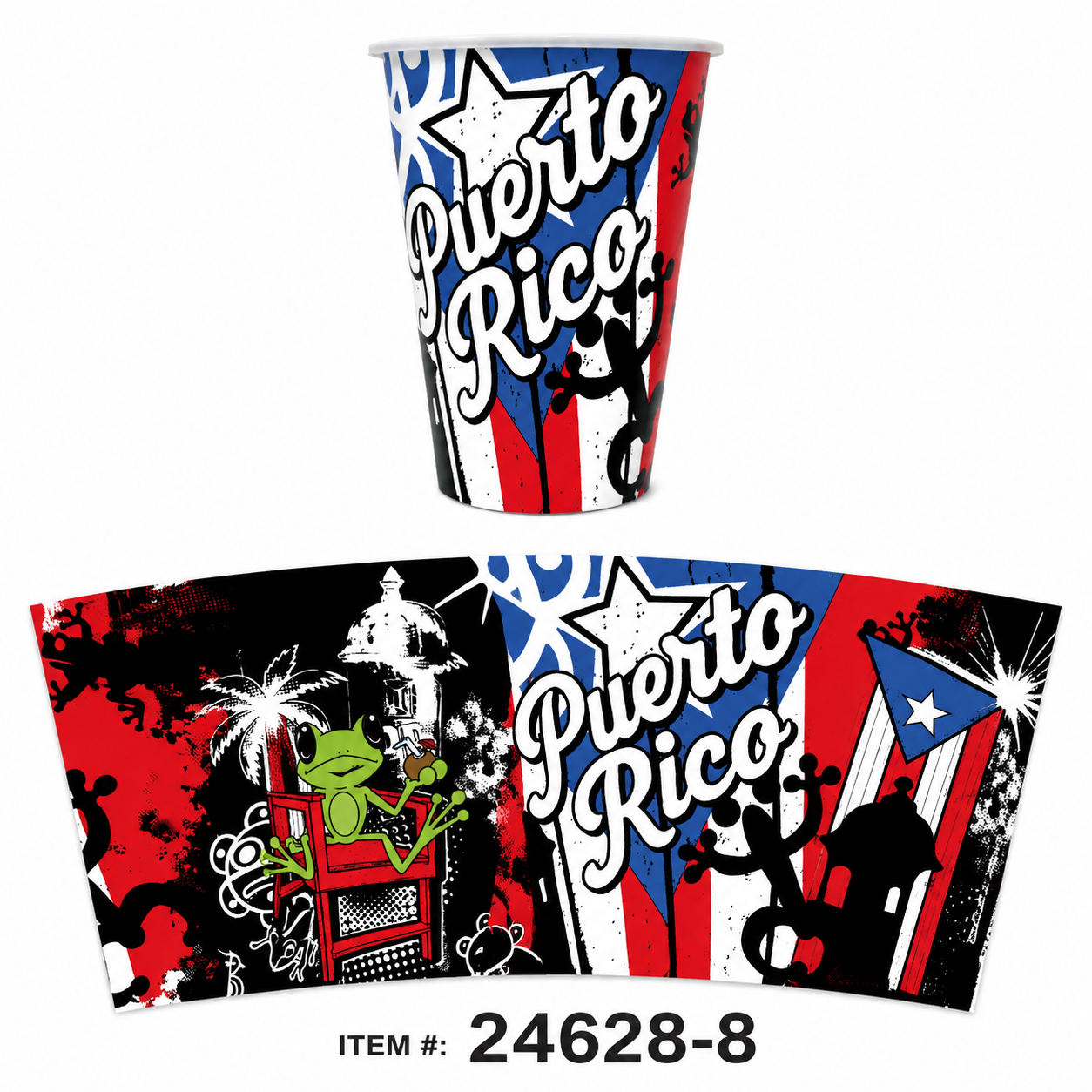 PUERTO RICO PLASTIC SOUVENIR CUP / DRINKWARE 24628-8