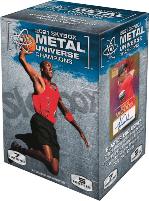 PAQUETE DE 5 BLASTERS DE METAL UNIVERSE CHAMPIONS DE SKYBOX UPPER DECK 2021 CAJA BLASTER