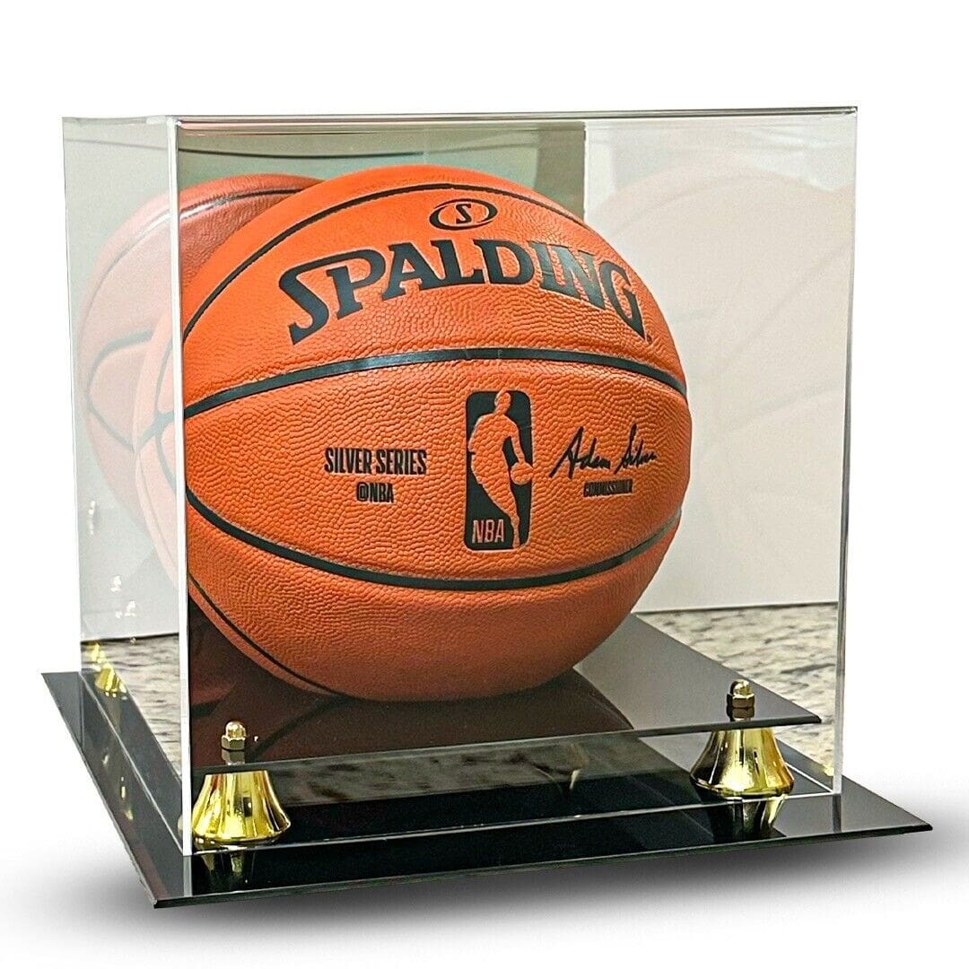 BCW BASKETBALL ACRILIC BALL HOLDER WITH MIRROR BASKETBALL SHOWCASE